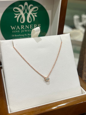 Floating Diamond Necklace in 9ct Rose Gold (0.10ct)