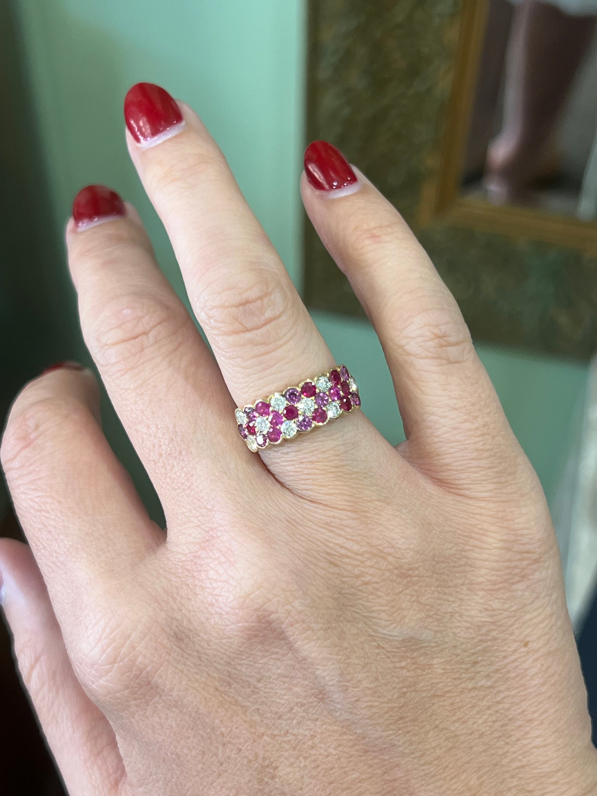 Ruby and Diamond Ring in 9ct Yellow Gold