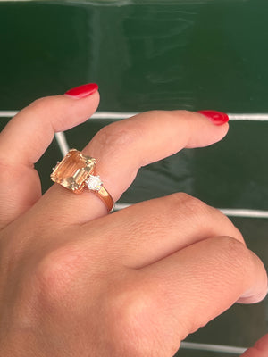 Morganite and Diamond Ring in 18ct Rose Gold