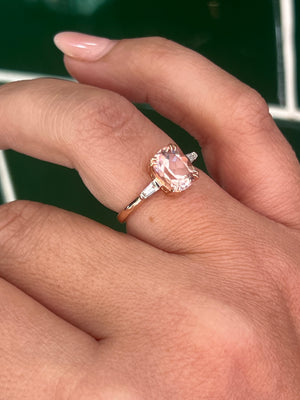 Morganite and Diamond Ring in 18ct Rose Gold