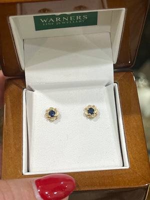 Sapphire Studs in 9ct Yellow Gold