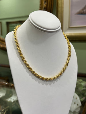 Italian Rope Necklace in 9ct Yellow Gold