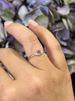 Amethyst and Diamond Ring in 9ct Yellow Gold