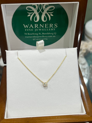 Floating Diamond Necklace in 9ct Yellow Gold (0.10ct)