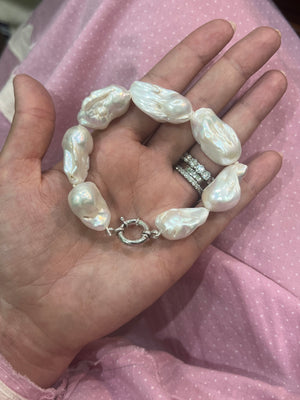 Baroque Pearl Bracelet in Sterling Silver