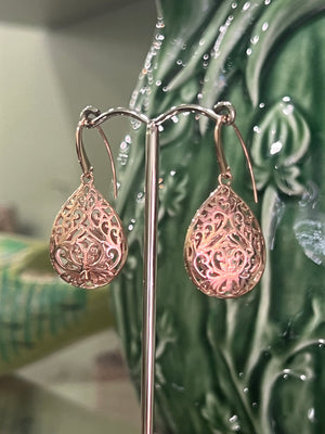 Filigree Earrings in Rose Gold
