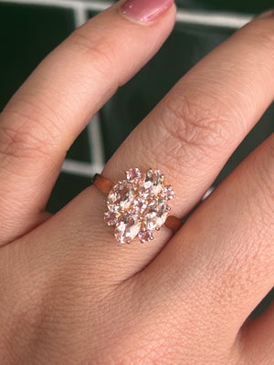 Morganite and Diamond in 9ct Rose Gold