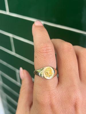 Gold Nugget Signet Ring