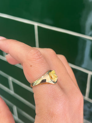 Gold Nugget Signet Ring