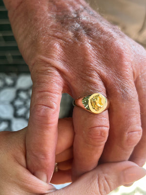 Gold Nugget Signet Ring