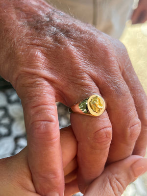 Gold Nugget Signet Ring