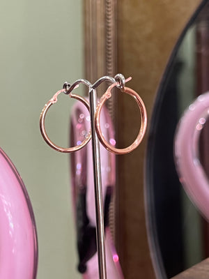 Rose Gold Hoops - Thin