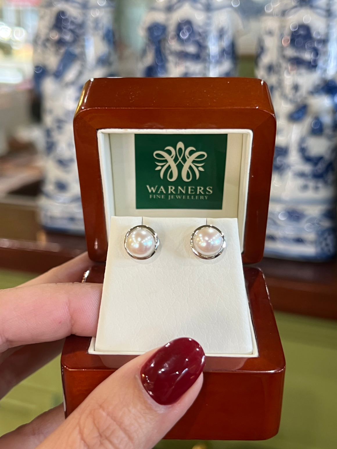 Pearl Studs in Sterling Silver