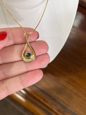 Australian Sapphire Infinity Necklace in 9ct Yellow Gold