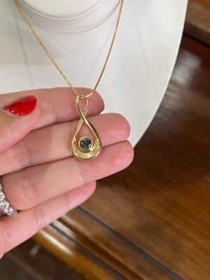 Australian Sapphire Infinity Necklace in 9ct Yellow Gold