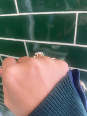 Sapphire and Diamond Daisy Ring in 18ct Gold
