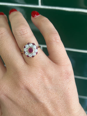 Ruby and Diamond Ring in 18ct Yellow
