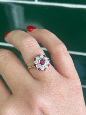 Ruby and Diamond Ring in 18ct Yellow