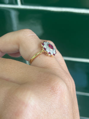 Ruby and Diamond Ring in 18ct Yellow