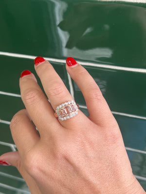 Morganite and Diamond Ring in 18ct Rose Gold