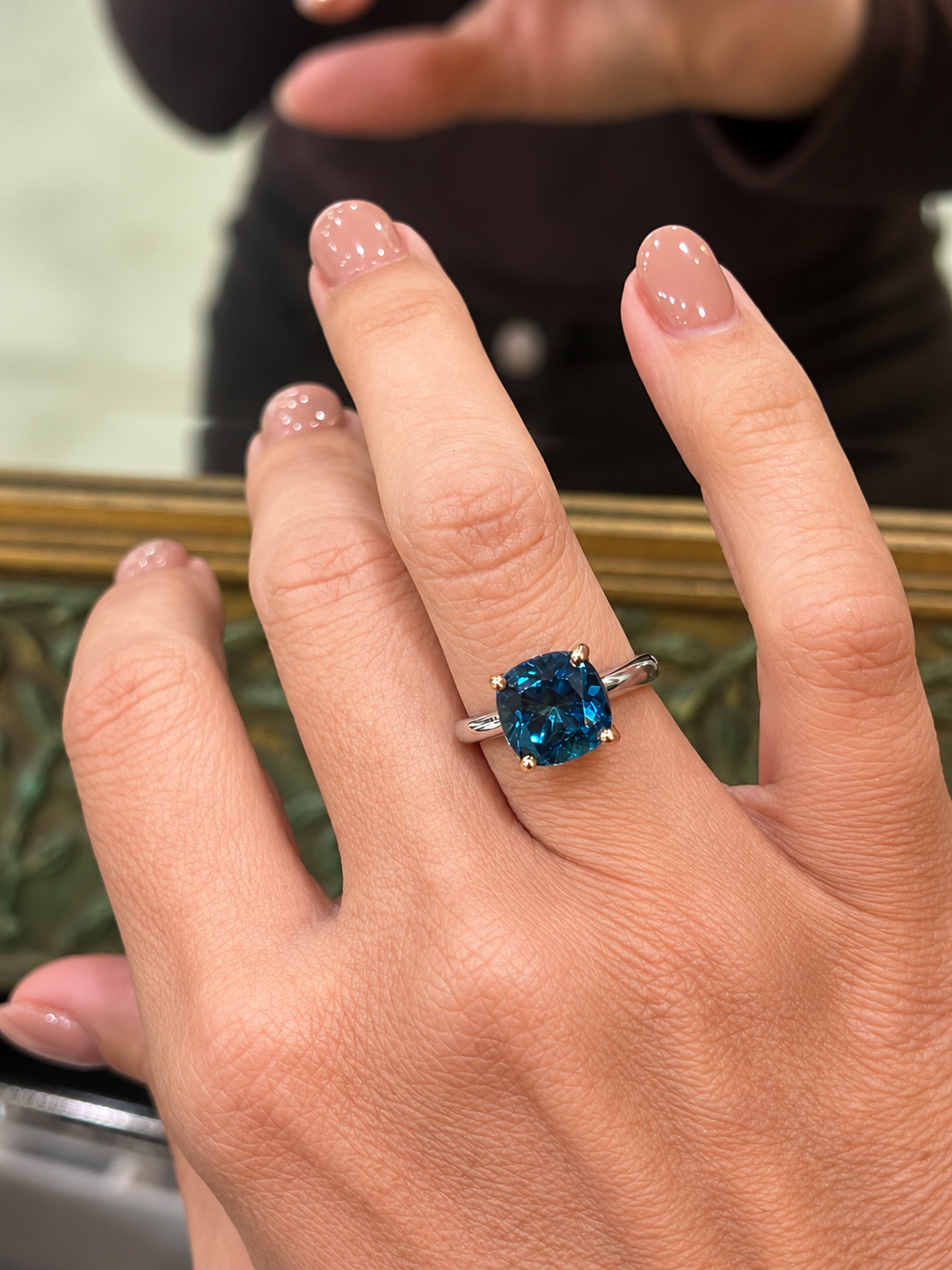 London Blue Topaz in 9ct White and Rose Gold