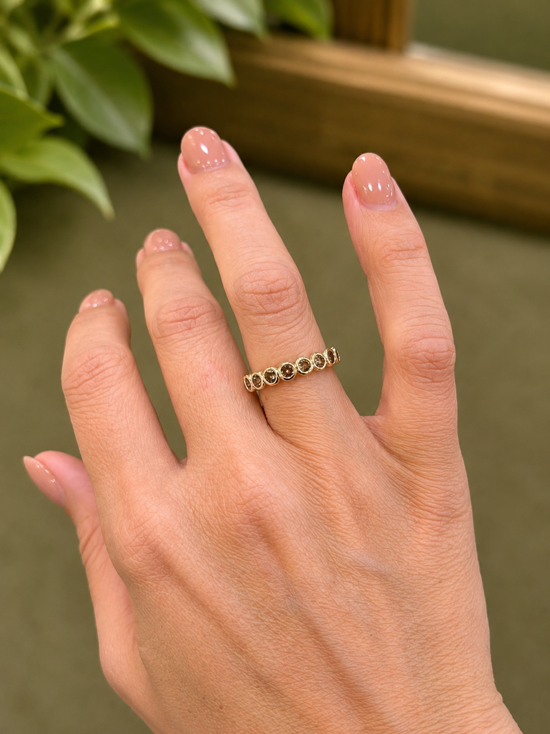 Australian Argyle Chocolate Diamond Half-Set Band in 9ct Yellow Gold