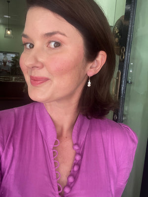 Morganite and Diamond Earrings in Rose Gold