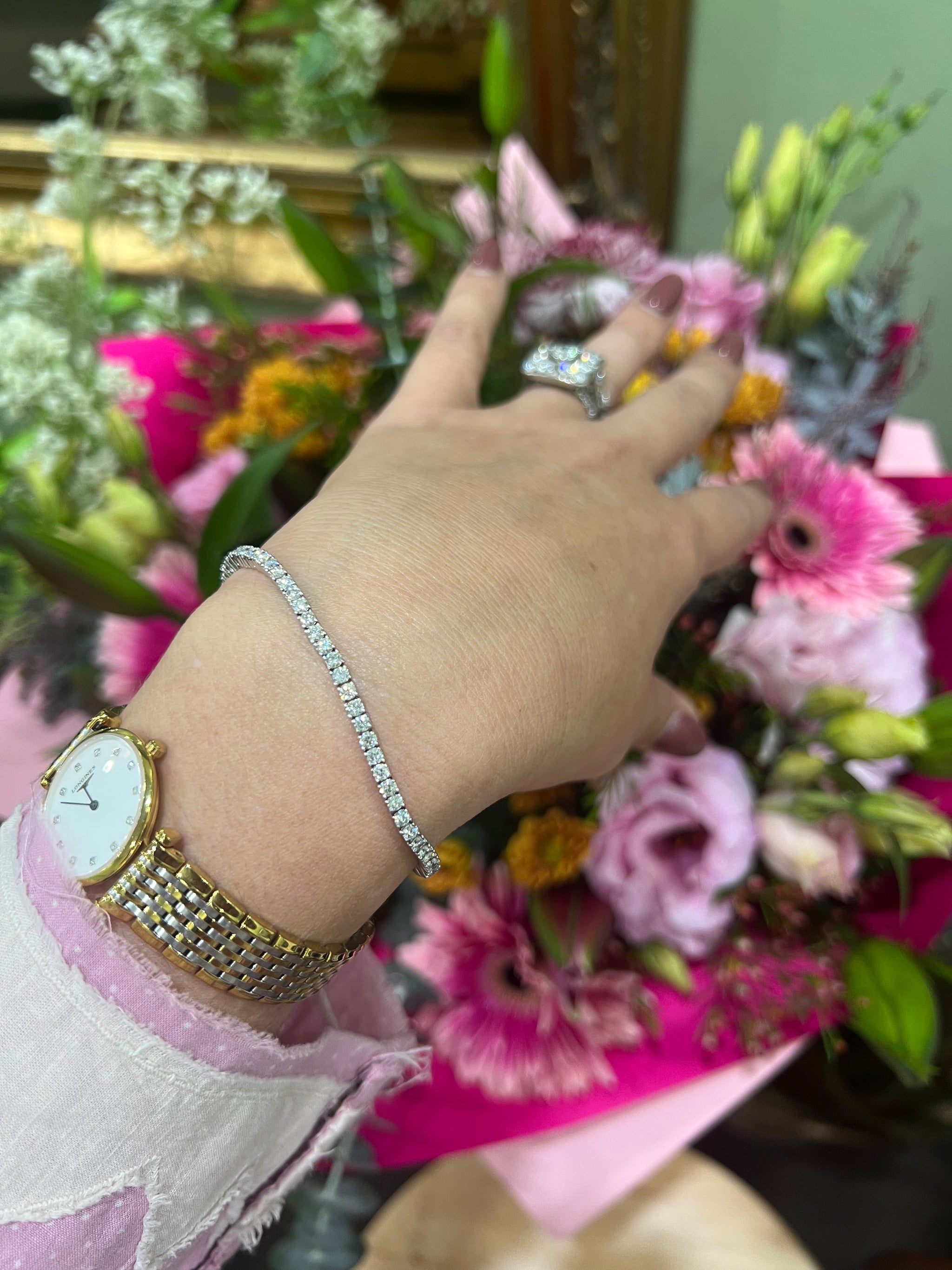 18ct white gold online diamond bracelet