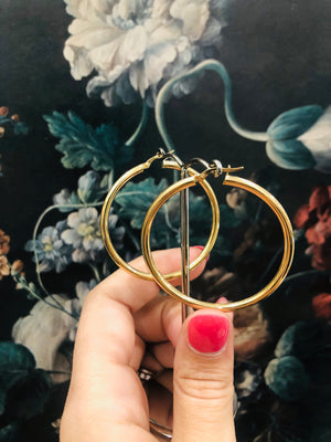 Italian Gold Hoops in 9ct yellow gold 40mm