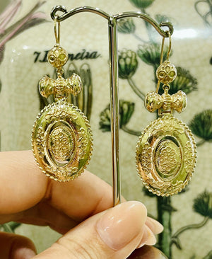 Victorian Inspired Earrings in 9ct Yellow Gold