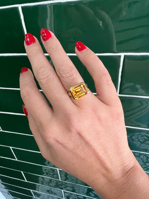 Citrine Cocktail Ring in 9ct Yellow Gold