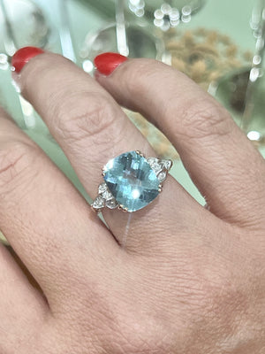 Topaz and Diamond Ring in 9ct Rose Gold