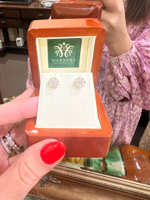Grand Diamond Cluster Studs in 9ct Yellow Gold (1.00ct)