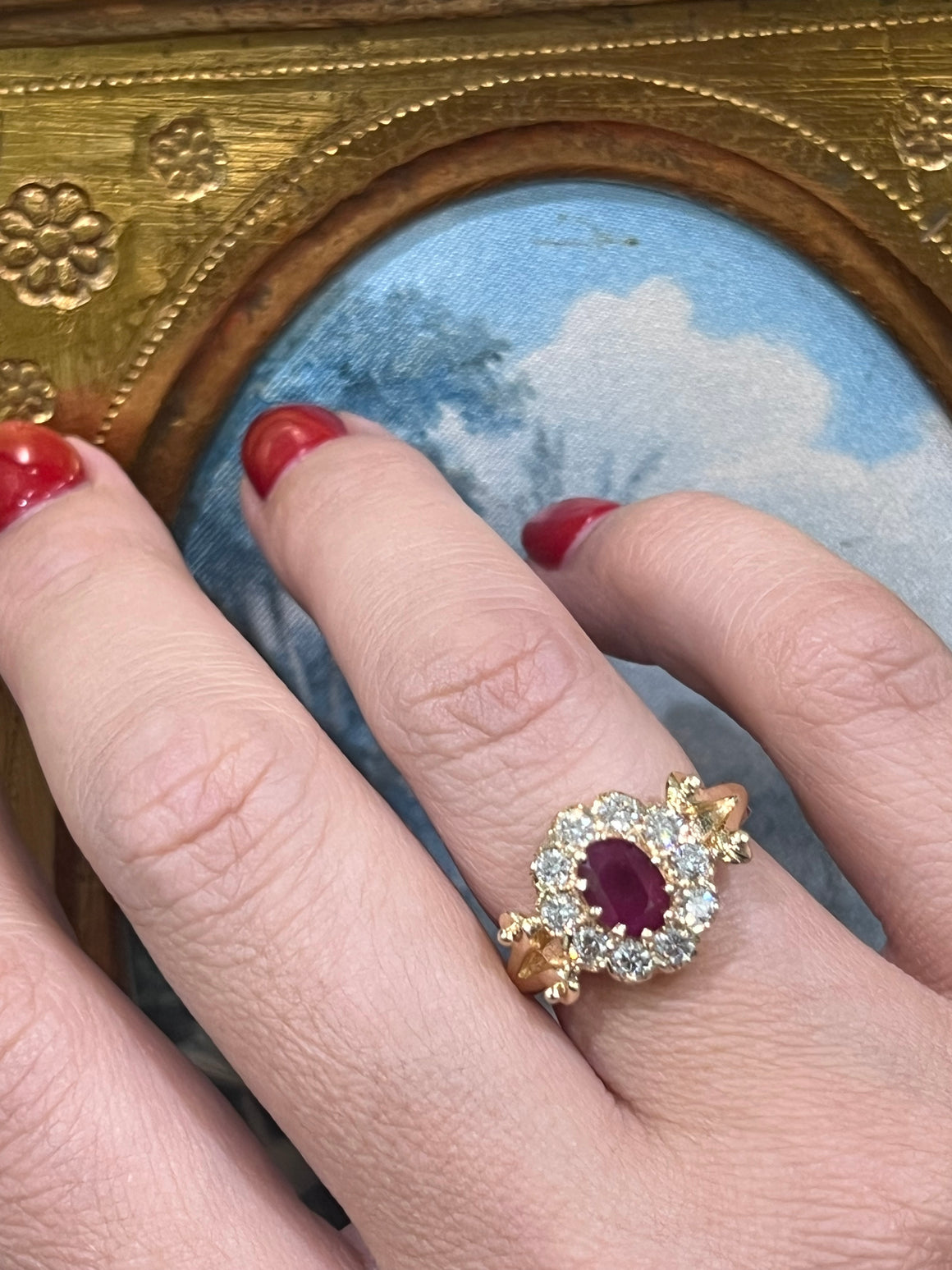 Ruby and Diamond Ring in 18ct Yellow