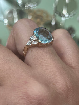 Topaz and Diamond Ring in 9ct Rose Gold
